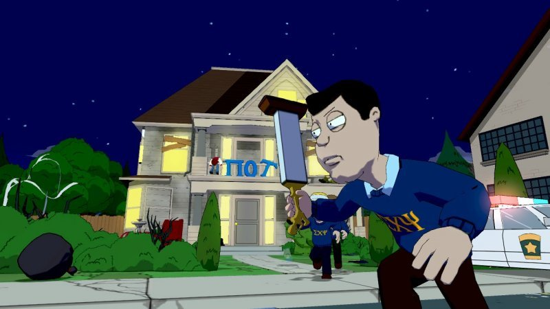 Illustration for article titled Stewie Terrorizes Frat Boys in These Family Guy Video Game Screen Shots